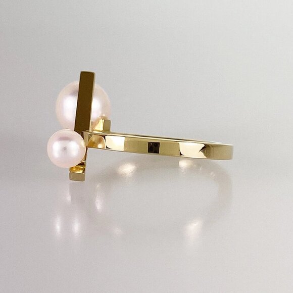 TASAKI Balance cross Yellow gold Pearl Ring - Picture 2 of 16